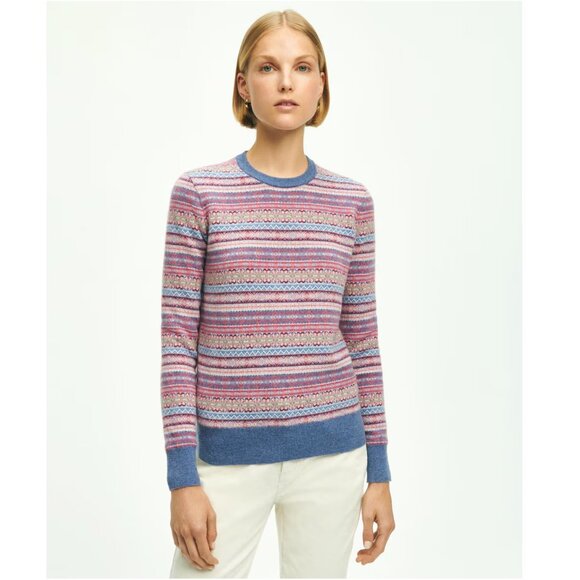 NWT Brooks Brothers Fair Isle Pastel Lambswool Sweater - Picture 2 of 9